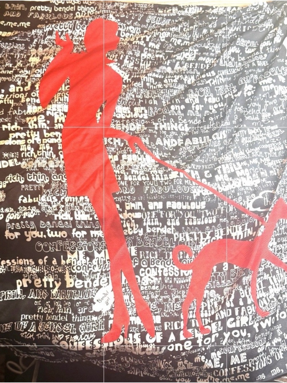 Red Silhouette Dog-Walk Scarf - Henri Bendel